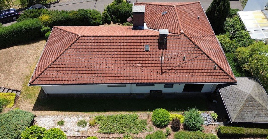 R�ckansicht von oben Bungalow Idar-Oberstein